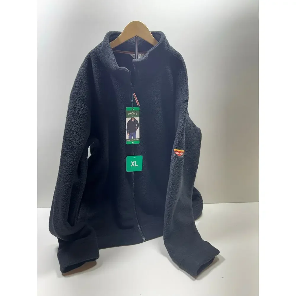 Orvis Men’s Fleece Full Zip Jacket Black Sz XL New Polyester Outdoor Gorpcore